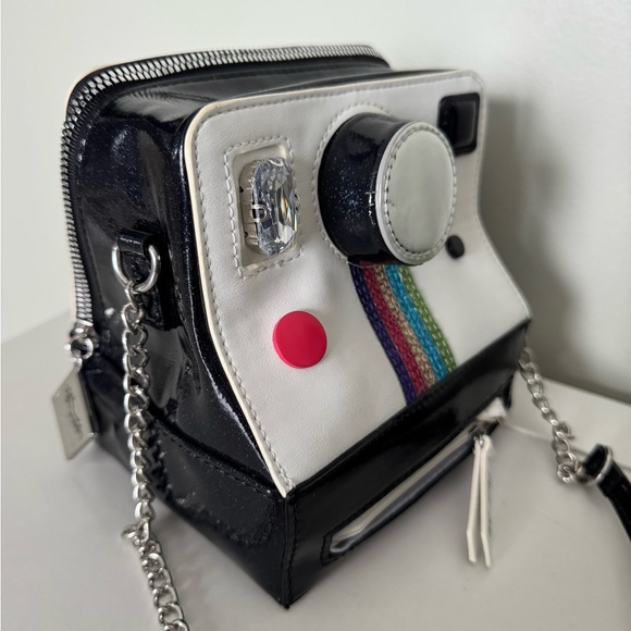 Betsey Johnson Camera-Inspired Bag - Black, White, and Rainbow - Picture 4 of 8